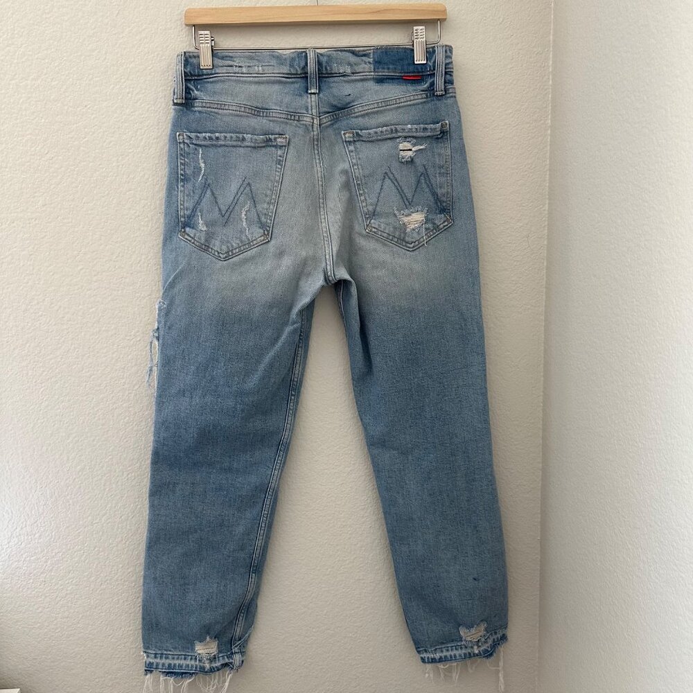 MOTHER The Patchwork Tomcat Ankle Raw Hem New Hobbies Blue 28 - Picture 2 of 16